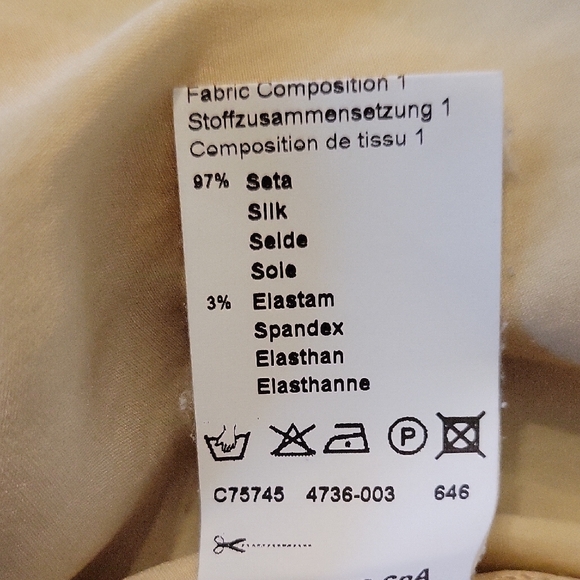 Peserico Italian Silk Blend Top Womens Sz XL Butter Yellow Blouse, Quiet Luxury - Picture 4 of 10